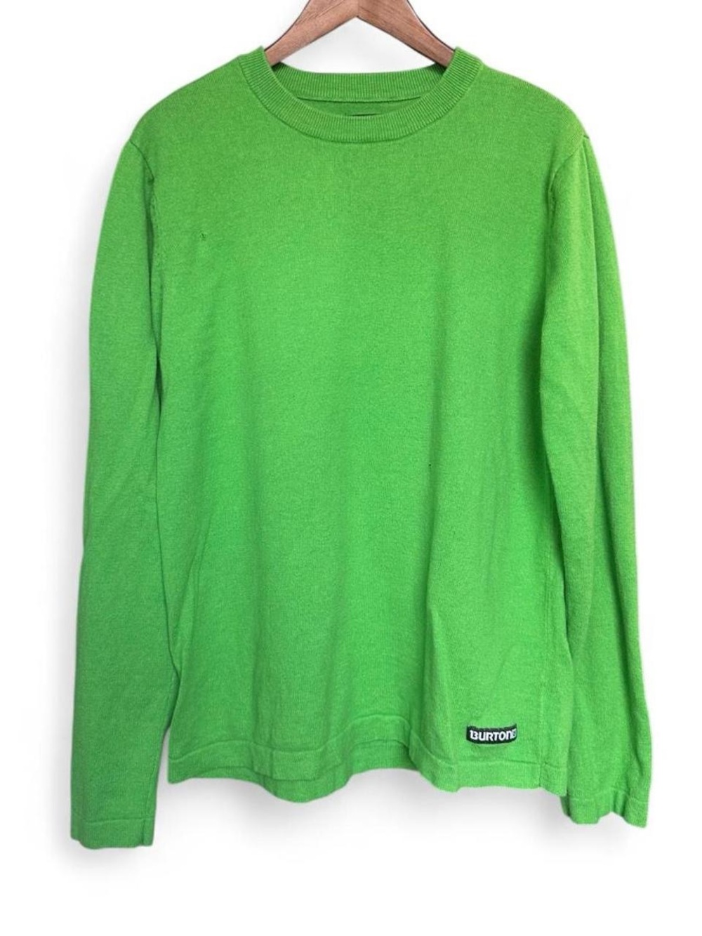 Burton Snowboards Lime Bright Green Cotton Wool Knit Crewneck Sweater M